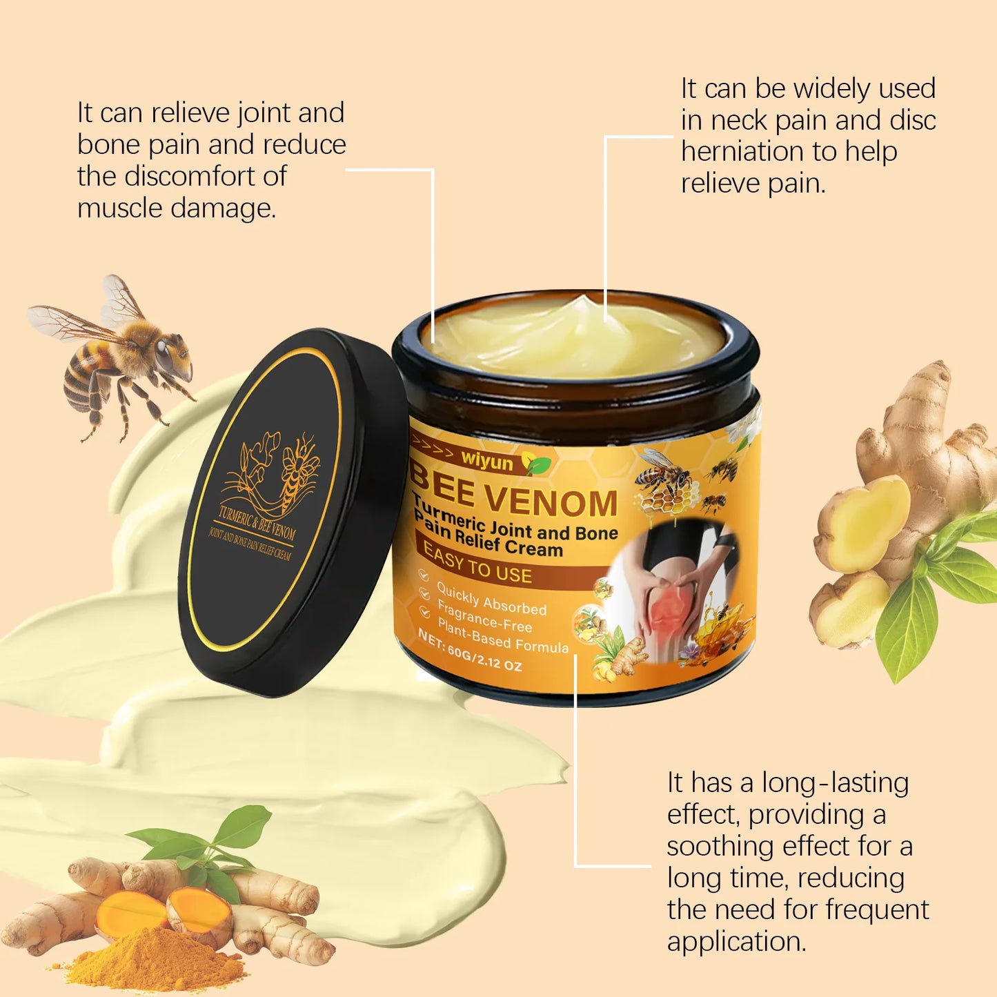 Crème de Traitement Bee Venom – Soulage les Douleurs Articulaires Naturellement & Efficacement